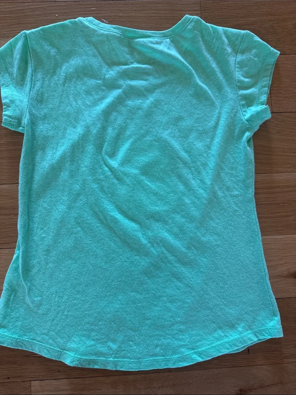Justice Mint Green Short Sleeve Tee with Kitten St. Patrick's Graphic